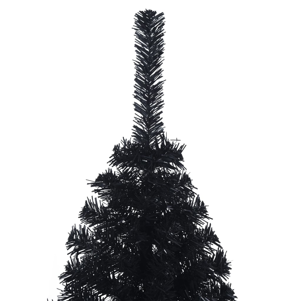 Albero di Natale Artificiale a MetÃ  con Base Nero 120 cm PVC