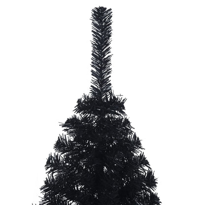 Albero di Natale Artificiale a MetÃ  con Base Nero 120 cm PVC
