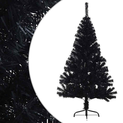 Albero di Natale Artificiale a MetÃ  con Base Nero 150 cm PVC