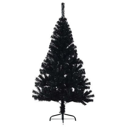 Albero di Natale Artificiale a MetÃ  con Base Nero 150 cm PVC