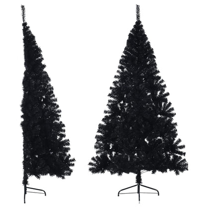 Albero di Natale Artificiale a MetÃ  con Base Nero 180 cm PVC