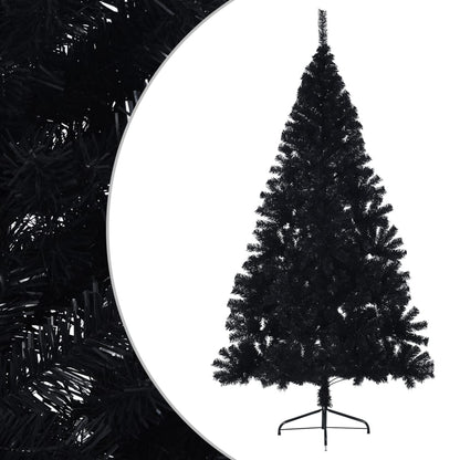 Albero di Natale Artificiale a MetÃ  con Base Nero 180 cm PVC