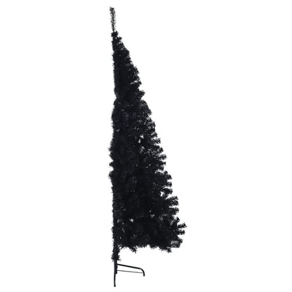 Albero di Natale Artificiale a MetÃ  con Base Nero 210 cm PVC