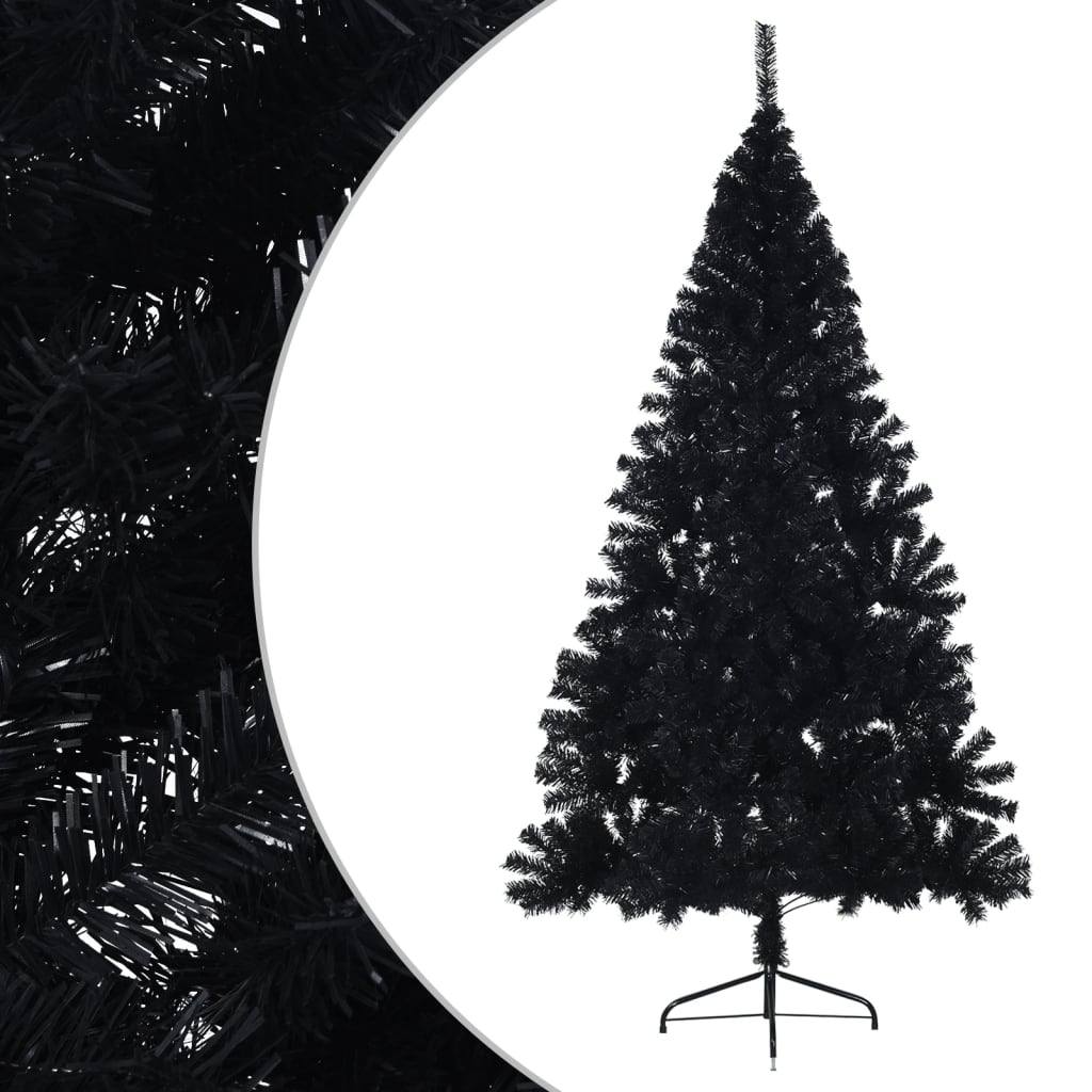 Albero di Natale Artificiale a MetÃ  con Base Nero 240 cm PVC