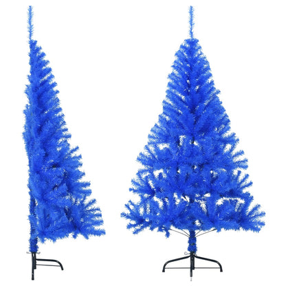 Albero di Natale Artificiale a MetÃ  con Supporto Blu 120 cm PVC