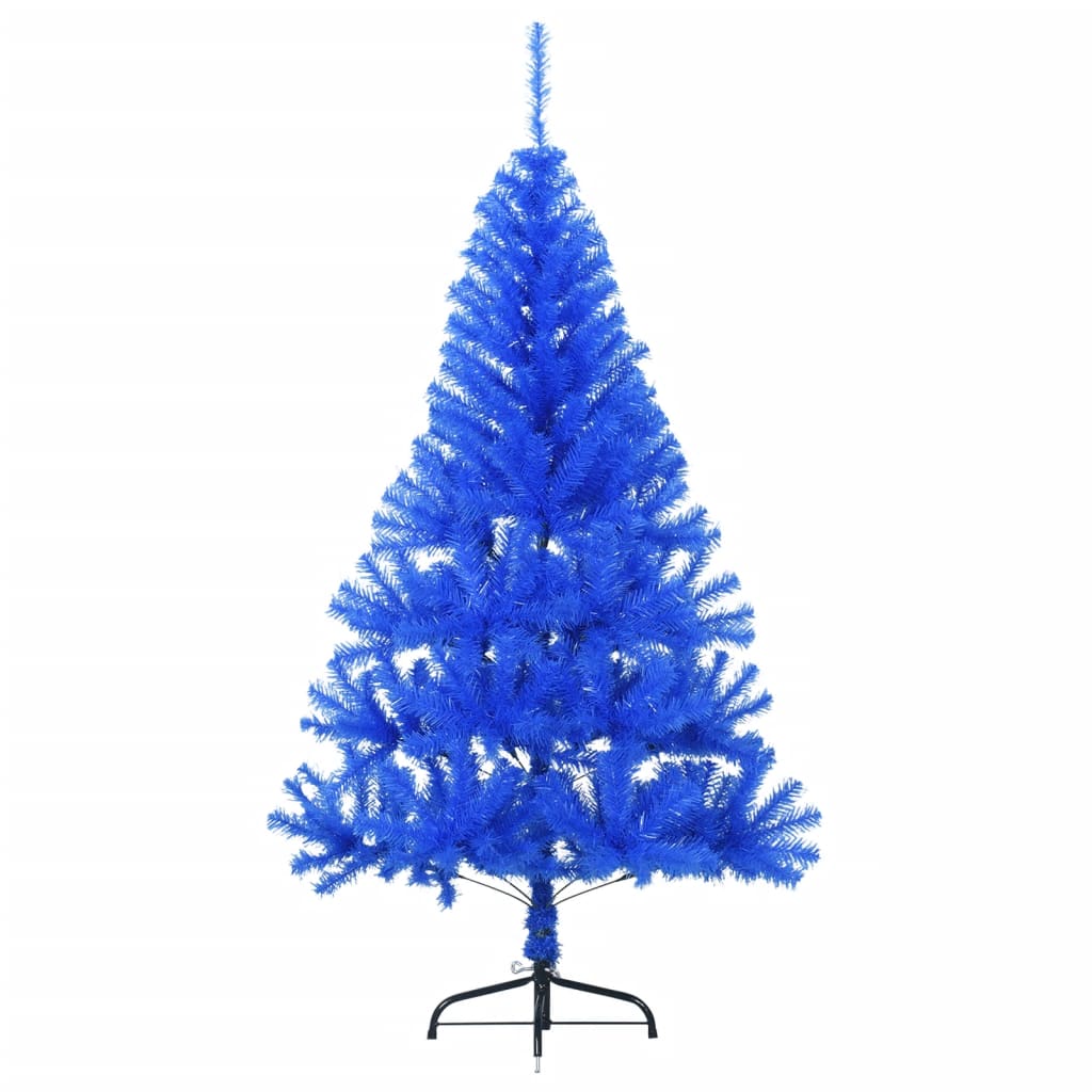 Albero di Natale Artificiale a MetÃ  con Supporto Blu 120 cm PVC
