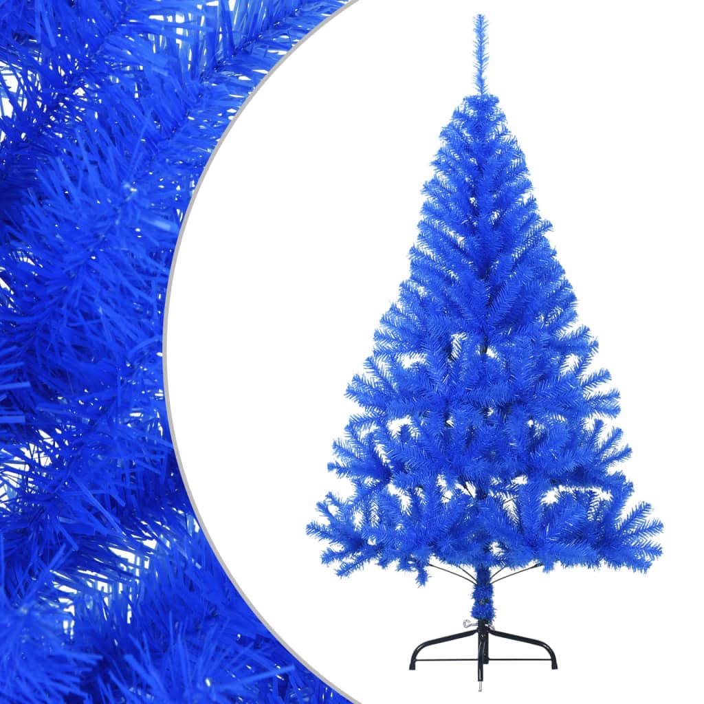 Albero di Natale Artificiale a MetÃ  con Supporto Blu 150 cm PVC