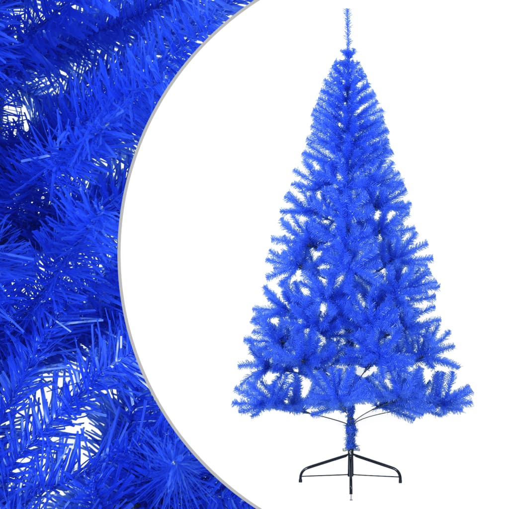 Albero di Natale Artificiale a MetÃ  con Supporto Blu 210 cm PVC