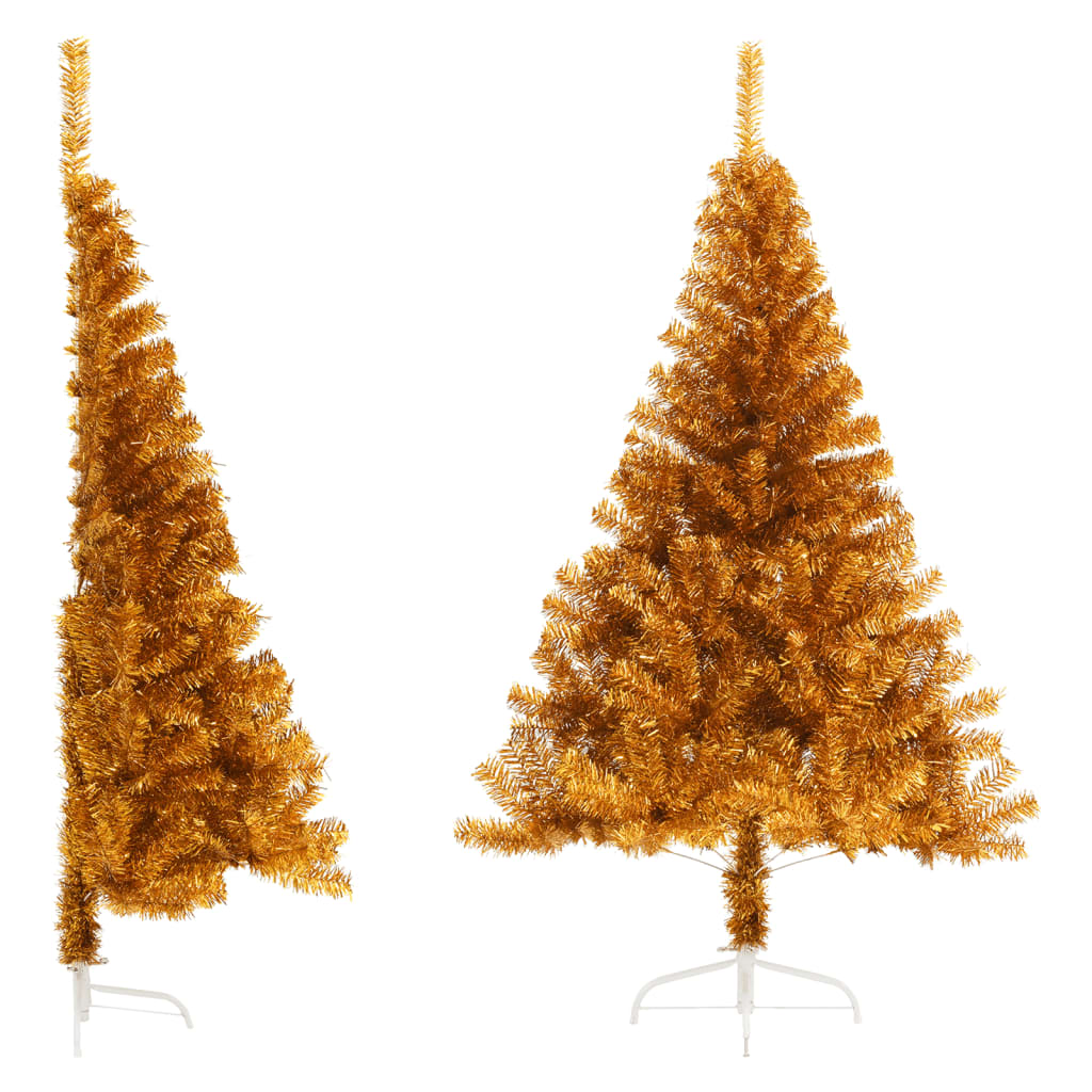 Albero di Natale Artificiale a MetÃ  con Supporto Oro 150 cm PET