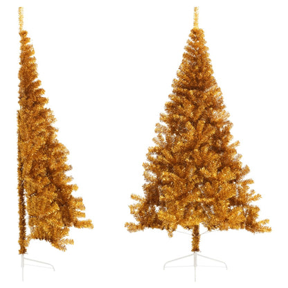 Albero di Natale Artificiale a MetÃ  con Supporto Oro 210 cm PET