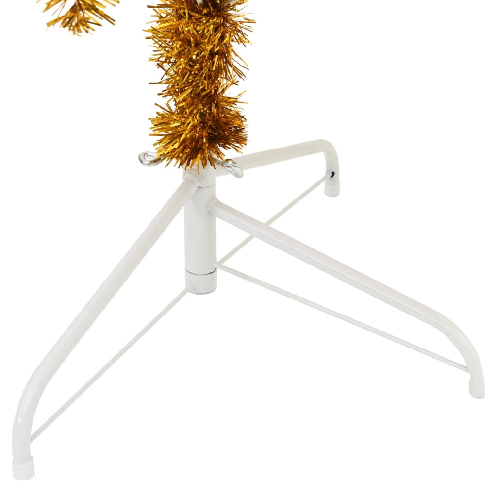 Albero di Natale Artificiale a MetÃ  con Supporto Oro 210 cm PET