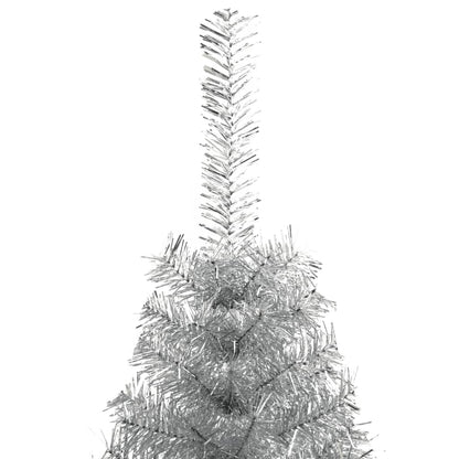 Albero di Natale a MetÃ  con Supporto Argento 150 cm PET