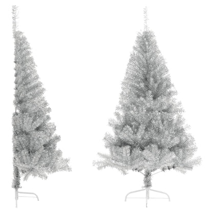 Albero di Natale a MetÃ  con Supporto Argento 180 cm PET
