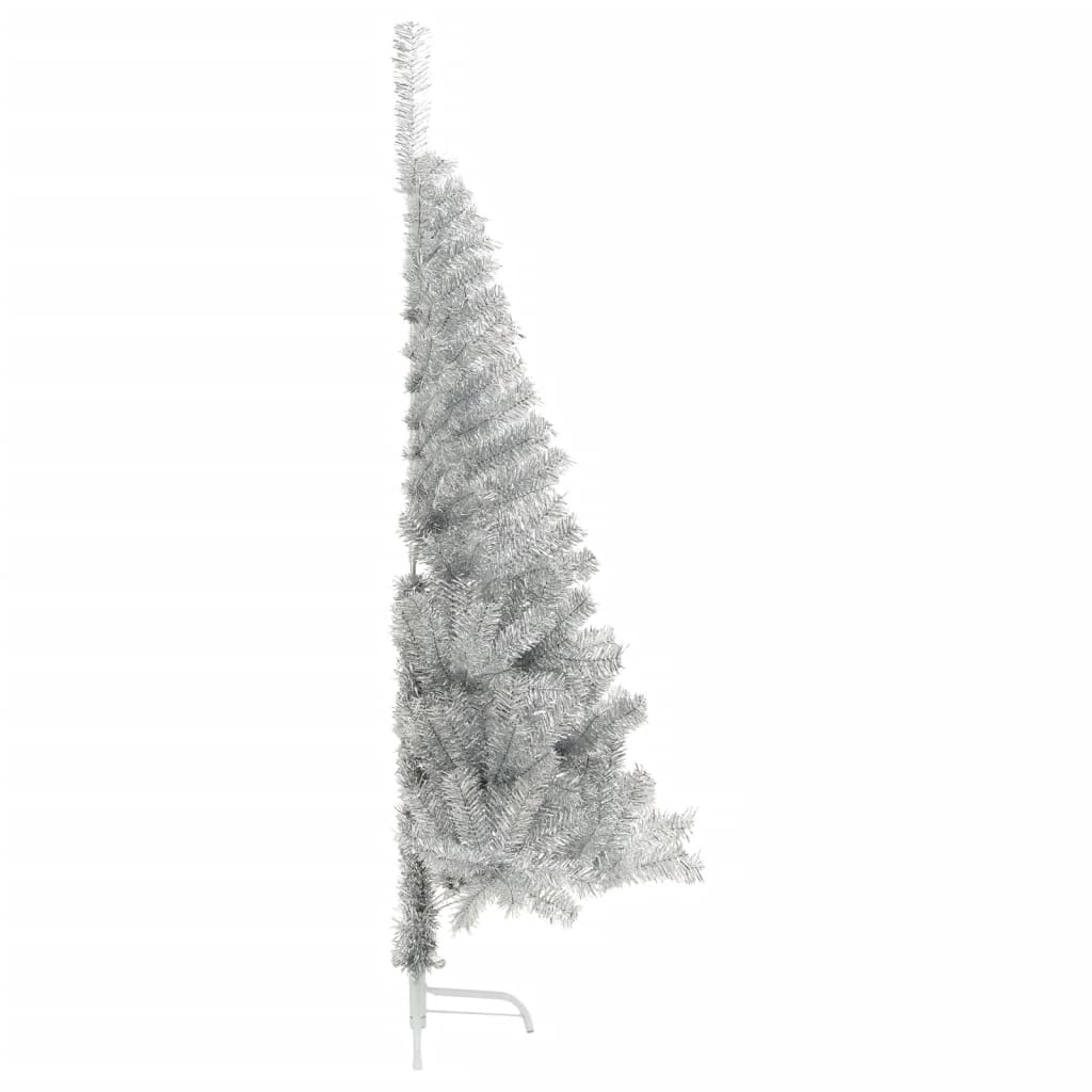 Albero di Natale a MetÃ  con Supporto Argento 180 cm PET