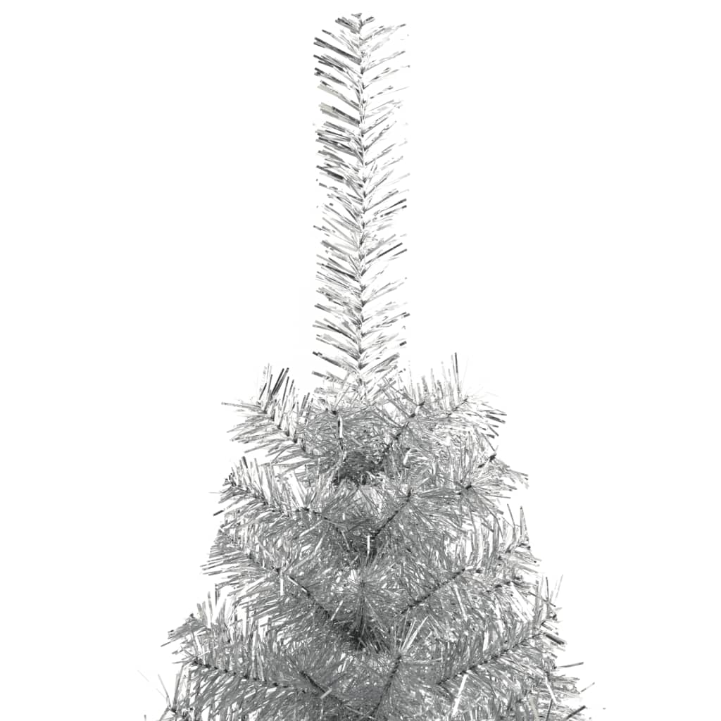 Albero di Natale a MetÃ  con Supporto Argento 180 cm PET
