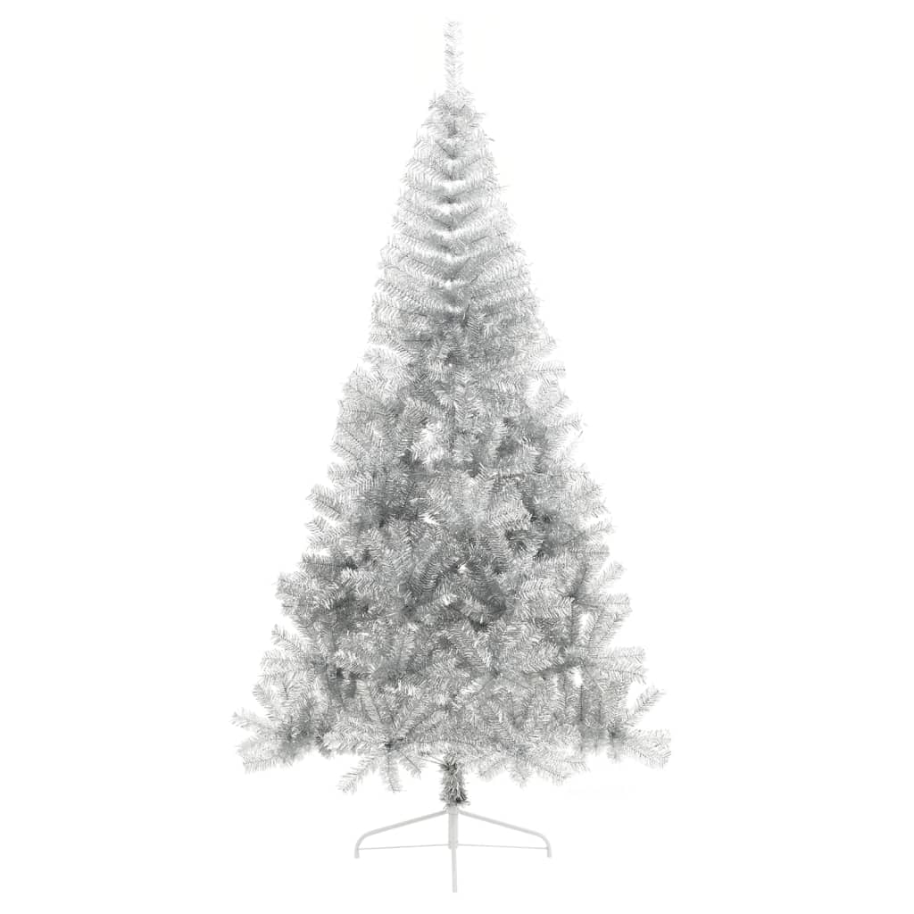 Albero di Natale a MetÃ  con Supporto Argento 210 cm PET