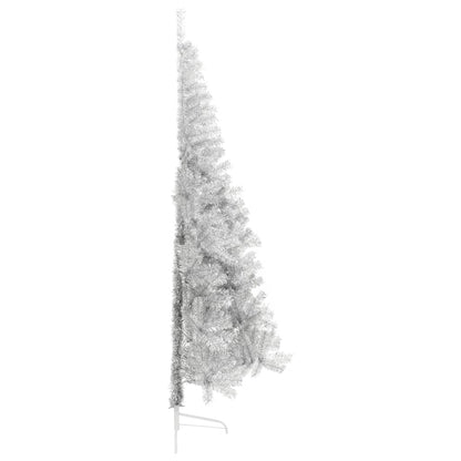 Albero di Natale a MetÃ  con Supporto Argento 210 cm PET