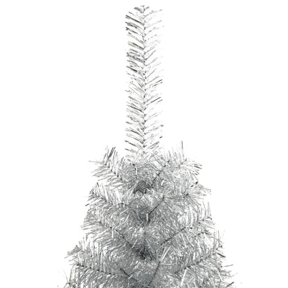 Albero di Natale a MetÃ  con Supporto Argento 210 cm PET