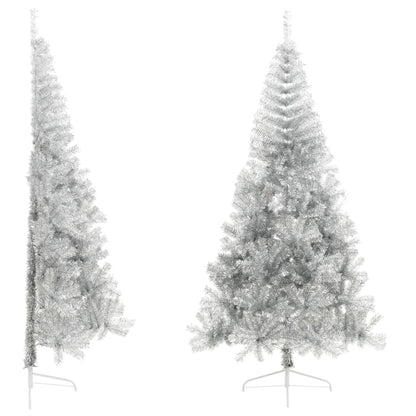 Albero di Natale a MetÃ  con Supporto Argento 240 cm PET
