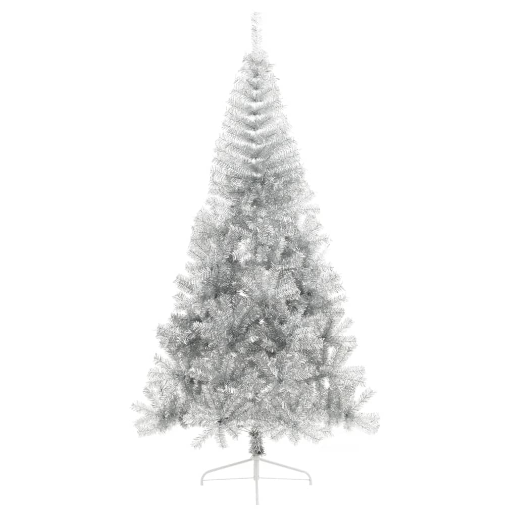 Albero di Natale a MetÃ  con Supporto Argento 240 cm PET
