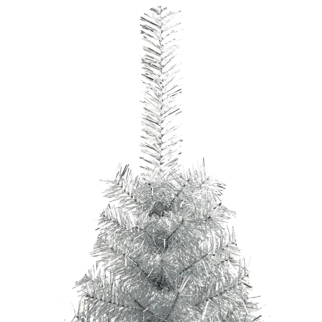 Albero di Natale a MetÃ  con Supporto Argento 240 cm PET