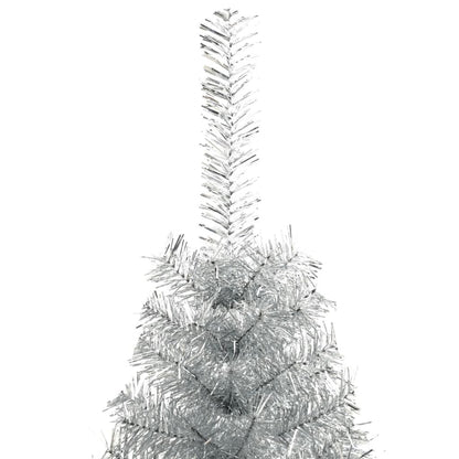 Albero di Natale a MetÃ  con Supporto Argento 240 cm PET
