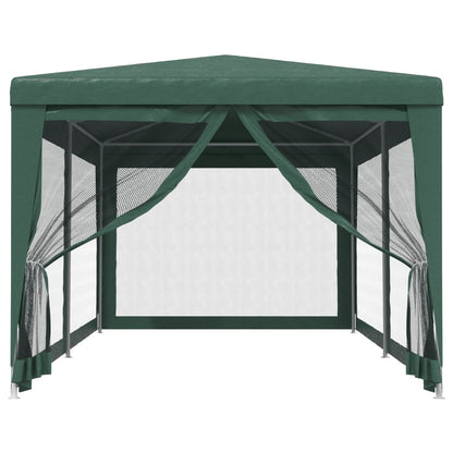 Tenda per Feste con 6 Pareti Laterali in Rete Verde 3x6 m HDPE