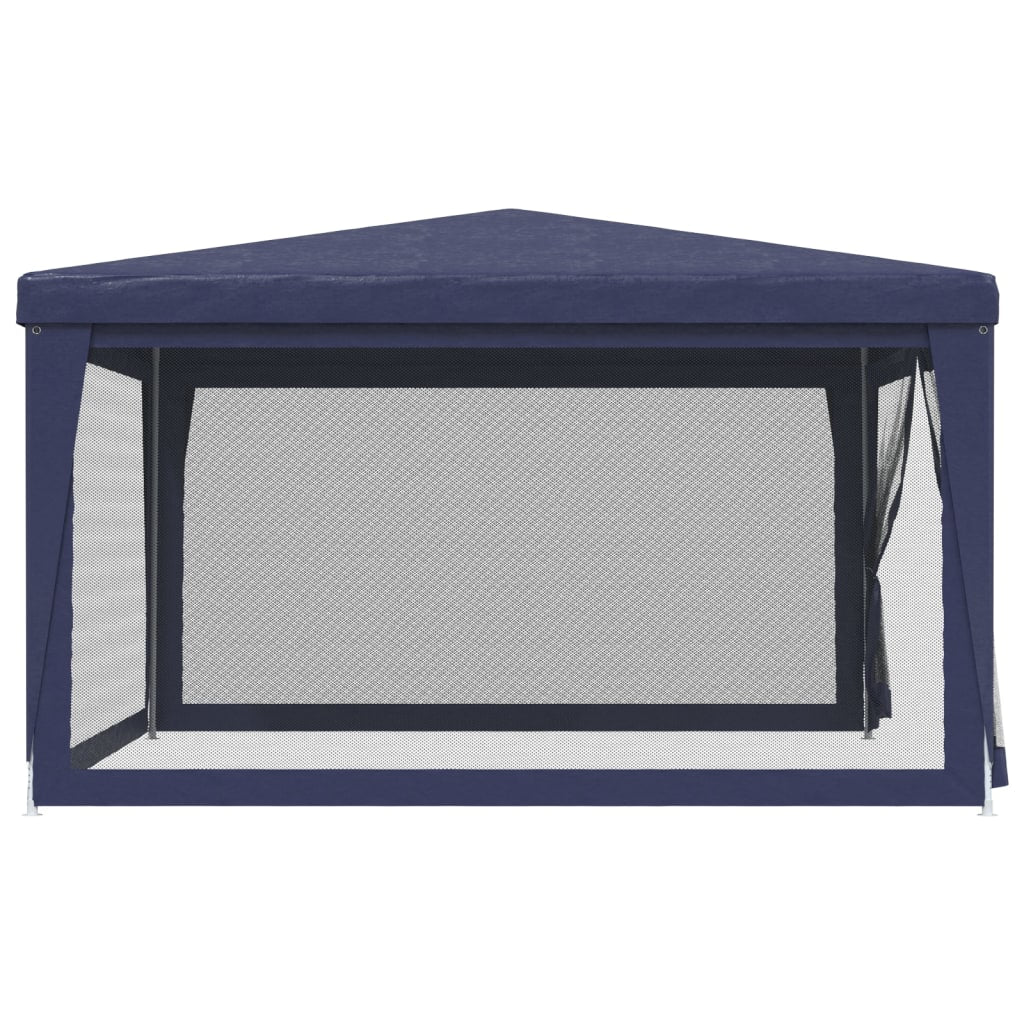 Tenda per Feste con 4 Pareti Laterali in Rete Blu 4x4 m HDPE
