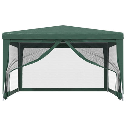 Tenda per Feste con 4 Pareti Laterali in Rete Verde 4x4 m HDPE