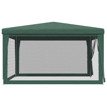 Tenda per Feste con 4 Pareti Laterali in Rete Verde 4x4 m HDPE