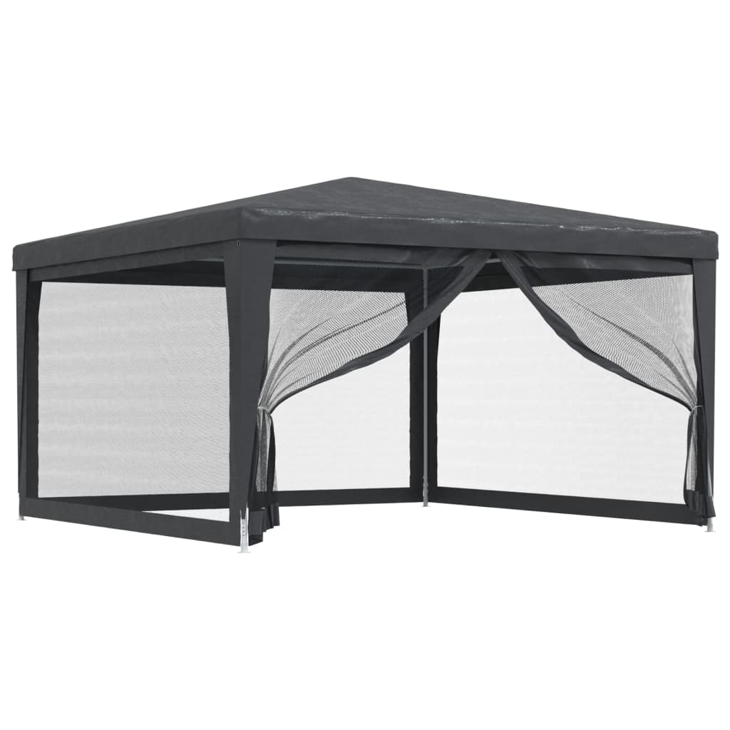 Tenda per Feste con 4 Pareti in Rete Antracite 4x4 m in HDPE