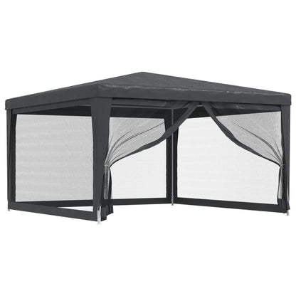 Tenda per Feste con 4 Pareti in Rete Antracite 4x4 m in HDPE