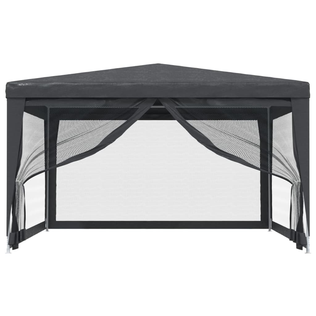 Tenda per Feste con 4 Pareti in Rete Antracite 4x4 m in HDPE