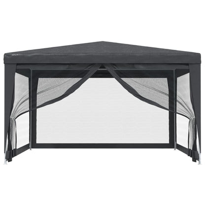 Tenda per Feste con 4 Pareti in Rete Antracite 4x4 m in HDPE