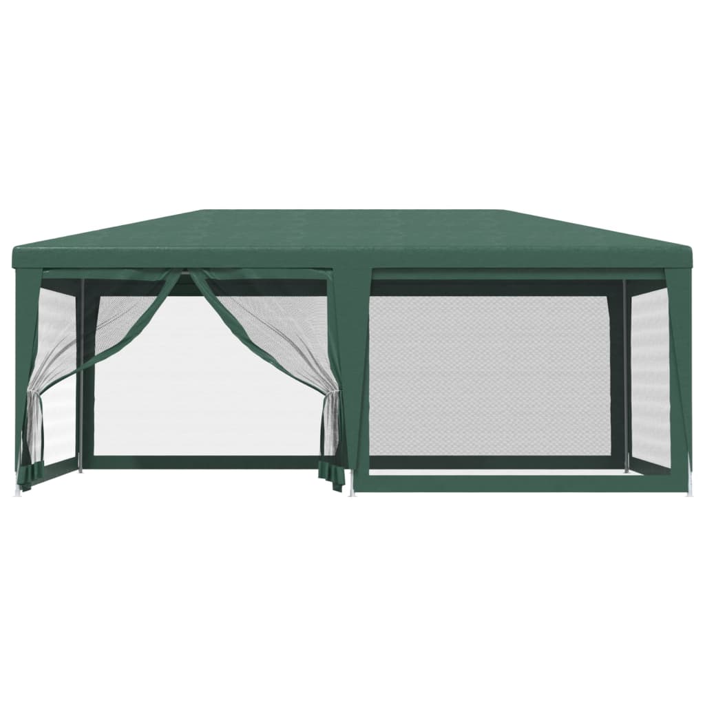 Tenda per Feste con 6 Pareti Laterali in Rete Verde 6x4 m HDPE