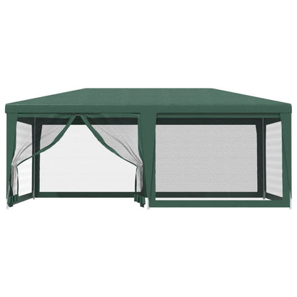 Tenda per Feste con 6 Pareti Laterali in Rete Verde 6x4 m HDPE