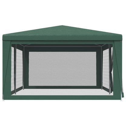 Tenda per Feste con 6 Pareti Laterali in Rete Verde 6x4 m HDPE
