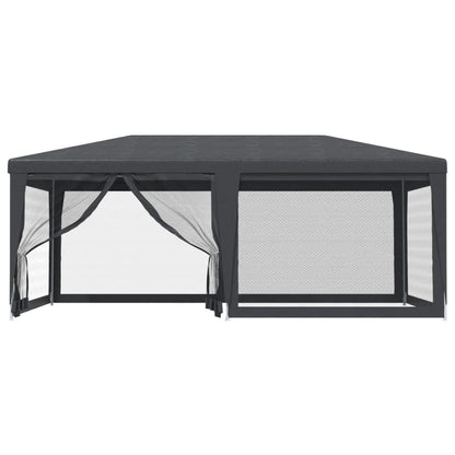 Tenda per Feste con 6 Pareti in Rete Antracite 6x4 m in HDPE