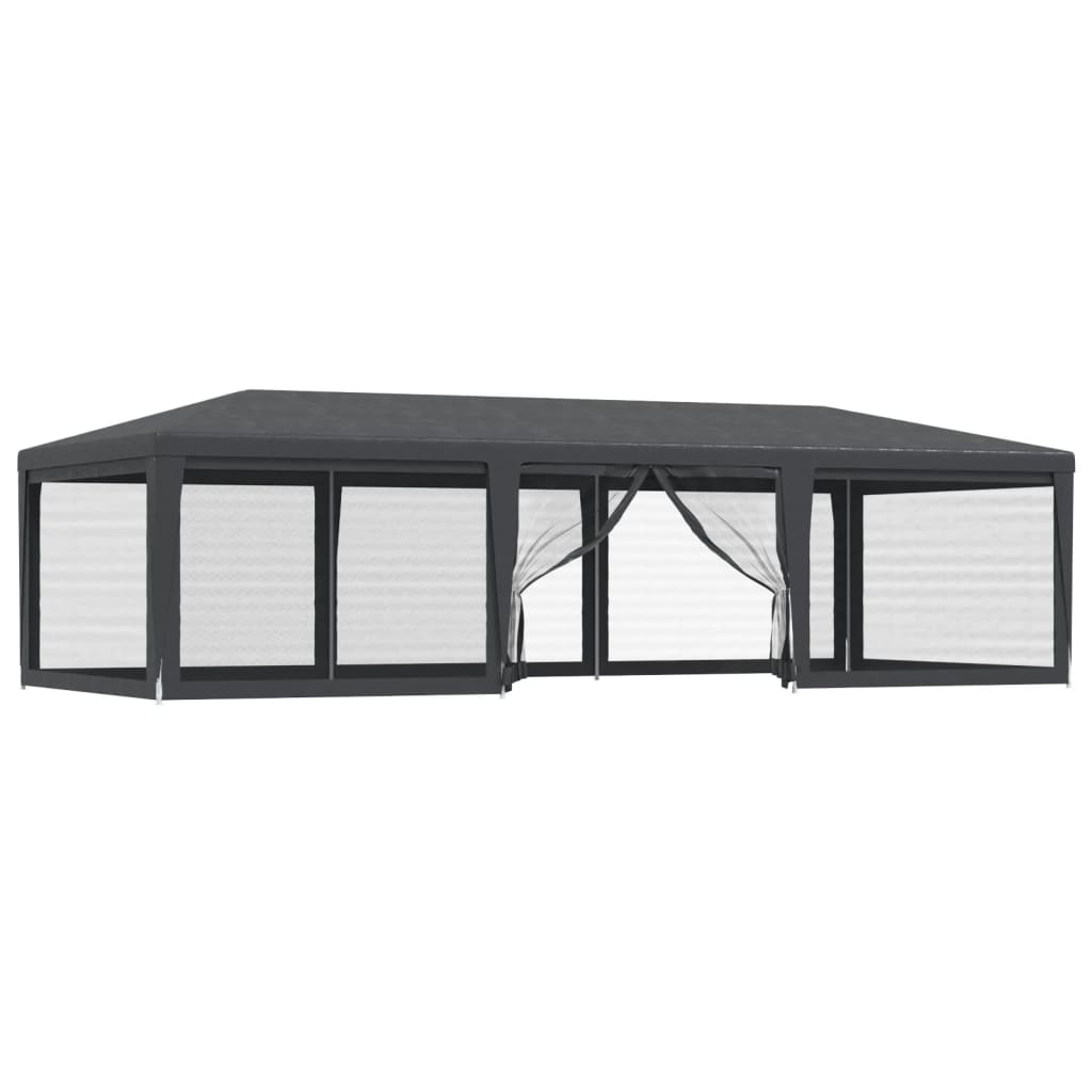 Tenda per Feste con 8 Pareti in Rete Antracite 9x4 m in HDPE