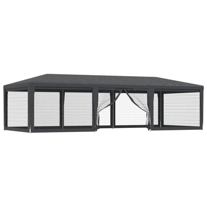 Tenda per Feste con 8 Pareti in Rete Antracite 9x4 m in HDPE