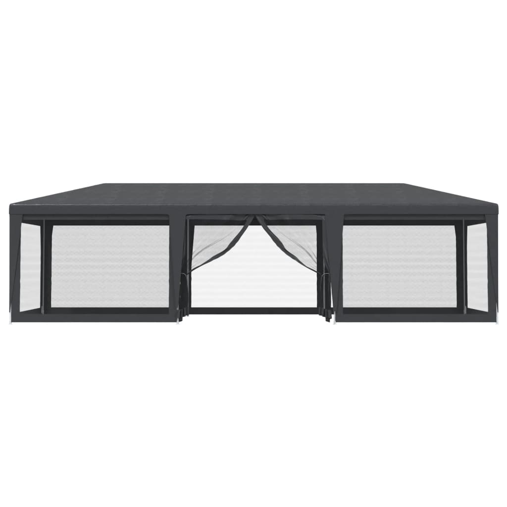 Tenda per Feste con 8 Pareti in Rete Antracite 9x4 m in HDPE