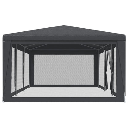 Tenda per Feste con 8 Pareti in Rete Antracite 9x4 m in HDPE