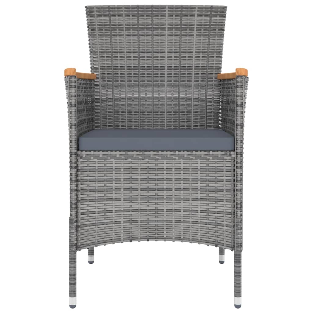Set da Pranzo per Giardino 9 pz con Cuscini Grigio