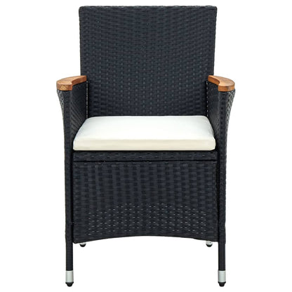 Set da Pranzo per Giardino 11 pz con Cuscini Nero