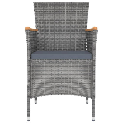 Set da Pranzo per Giardino 11 pz con Cuscini Grigio