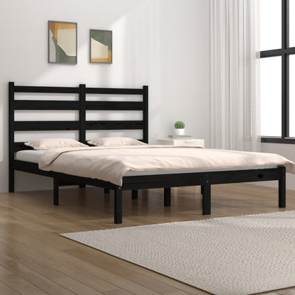 Giroletto Nero in Legno Massello di Pino 140x190 cm
