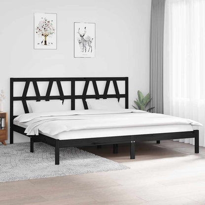 Giroletto Nero in Legno Massello di Pino 200x200 cm