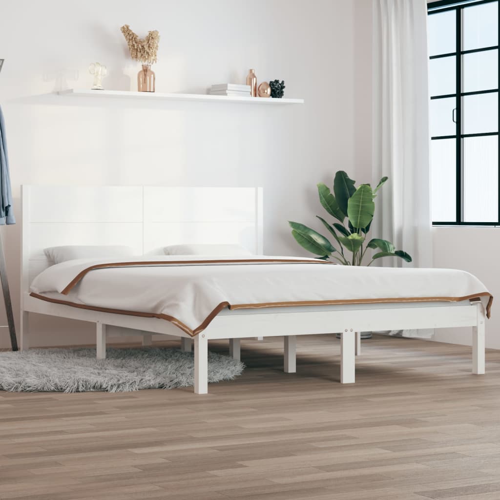 Giroletto senza Materasso Bianco 140x200 cm Legno Massello Pino