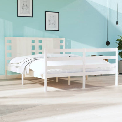 Giroletto senza Materasso Bianco 120x190 cm Legno Massello Pino