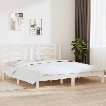 Giroletto senza Materasso Bianco 200x200 cm Legno Massello Pino